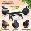 CASARIA® Polyrattan Gartentisch Schwarz 190x90x74cm mit Produktbild-Vorschau 3