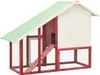 vidaXL Králikáreň červeno-biela 140x63x120 cm Jedľový masív Náhľad obrázku produktu 3