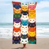 FEBE Strandtuch XXL 100x180 cm Bunte Katzen Badetuch Groß Produktbild-Vorschau 6
