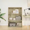 vidaXL Regál Sonoma dub 80x30x114 cm Materiál na báze dreva Náhľad obrázku produktu 3