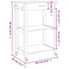 Carrello da cucina MONZA 60x40x90 cm in legno massiccio di Anteprima dell’immagine prodotto 9