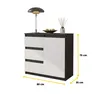 MIKEL - Cassettiera / credenza con 3 cassetti e 1 anta - Anteprima dell’immagine prodotto 2
