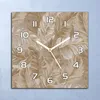 Deko Glasuhr Wanduhr 30x30 Elegante Blätter Quarz Küchenuhr Produktbild-Vorschau 1