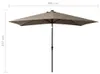 vidaXL Sonnenschirm mit LEDs und Stahl-Mast Taupe 2x3 m Produktbild-Vorschau 7