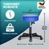 CASARIA® Lot de 2 tabourets de bureau bleu pivotant 360° Voir les images du produit 5