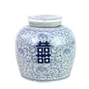 Fine Asianliving Čínská váza s víkem Modrá bílá porcelán Náhled obrázku produktu 1