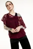 Black Premium by EMP Damen bordeaux rotes Spitzenshirt mit Produktbild-Vorschau 6