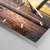 Wanduhr - Quadrat - Glasuhr - Strand Ozean Sand Holzbrücke Produktbild-Vorschau 5