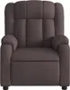 A close-up front view of a brown fabric recliner chair. Voir les images du produit