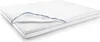 A white mattress with a blue trim is shown from a diagonal angle, with a section of the top layer lifted to reveal the inner structure. Anteprima dell’immagine prodotto