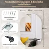 A mirror with dimensions and installation accessories shown. Náhľad obrázku produktu