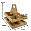 Holz Flaschenhalter mit Griff für 6 Flaschen 23 x 31cm Produktbild-Vorschau 4