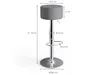 Set di 2 sgabelli da bar Vicco  Grigio 33 x 92 cm 2 parti, Anteprima dell’immagine prodotto 3