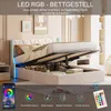 Letto imbottito ProximaX 160x200cm con LED e rete a doghe, Anteprima dell’immagine prodotto 1