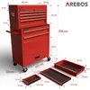 Carrello da officina AREBOS rosso | 9 scomparti, cuscinetti Anteprima dell’immagine prodotto 10