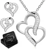 Schmuckset Herzkette für Damen Herz Hals Kette mit Ohrringe Produktbild-Vorschau 1