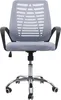 A front view of a gray office chair with a mesh back and seat, on a white background. Podgląd zdjęcia produktu
