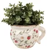 Clayre & Eef Pot de fleurs 17x14x12 cm Beige Rouge Voir les images du produit 4