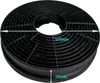A black circular carbon filter with dimensions indicated. Produktbild-Vorschau
