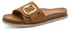 Jana: Sandalias cómodas de estilo pantufla, color marrón, Vista previa de la imagen del producto 4