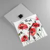 Wanduhr - Quadrat - Glasuhr - Blume Mohn Wiese - 40x40cm - Produktbild-Vorschau 2