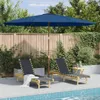 vidaXL Parasol avec mât en bois 350 cm bleu Voir les images du produit 1