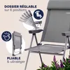 CASARIA® Lot de 2 Chaises de Jardin Pliantes en Aluminium Voir les images du produit 4