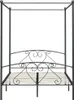 vidaXL Himmelbett-Gestell Grau Metall 160 x 200 cm Produktbild-Vorschau 2