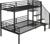 Łóżko piętrowe Sweiko 90x200cm+120x200cm, narożna szafa Podgląd zdjęcia produktu 4