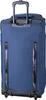 The back of a blue rolling suitcase. Produktbild-Vorschau