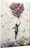 Junge Street Art abstrakt mit LuftballonsLeinwandbild Produktbild-Vorschau 1