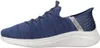 A side view of a blue Skechers slip-on shoe against a white background. Produktbild-Vorschau