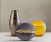 Casa Padrino Luxus Keramik Vase Gelb / Blau / Schwarz Ø 30 Produktbild-Vorschau 2