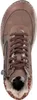 A top-down view of a brown women's high-top sneaker with faux fur lining and leopard print accents. Produktbild-Vorschau