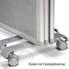 Close-up of the base and wheels of a modular partition wall system. Produktbild-Vorschau