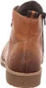A close-up rear view of a brown leather boot. Produktbild-Vorschau