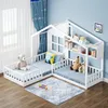 MODFU Kinderbett Holzbett 90x200 cm (140x70 cm) mit Fenster Produktbild-Vorschau 1