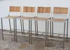 ALEOS. 4 Stück Edelstahl TEAK Barhocker Barsessel Produktbild-Vorschau 6