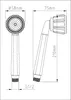 Technical drawing of a shower head with dimensions. Produktbild-Vorschau