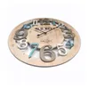 A close-up, angled view of a decorative wall clock with large, raised numbers and text on its face. Voir les images du produit