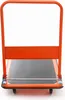 A front view of an orange and black platform trolley against a white background. Náhled obrázku produktu