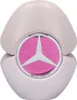A close-up studio shot of a pink and white Mercedes Benz perfume bottle. Produktbild-Vorschau