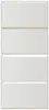 A white shoe cabinet with four mirrored flip-down doors. Produktbild-Vorschau