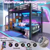 Platzsparendes Hochbett 140x200cm Metall Schwarz mit Produktbild-Vorschau 6