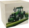 Traktor bei der Feldarbeit Spardose aus Holz Produktbild-Vorschau 1