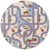 Fun Town Beige Kinder Straßenteppich Rund, Größe:100 cm Produktbild-Vorschau 5