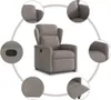 vidaXL Relaxsessel Taupe Stoff Produktbild-Vorschau 6