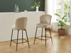 Set aus 2 Barhockern aus Velours und schwarzem Metall - Produktbild-Vorschau 2