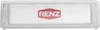A transparent name tag with a red Renz logo on a white background. Produktbild-Vorschau