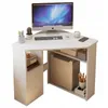 Rohový trojstranný PC stôl so stolíkmi Moderný biely loft Náhľad obrázku produktu 1